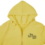 Letter Print  Padded Sweatshirt Hooded Three Piece Pants Set TK-6302