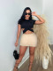 Solid Color Zipper Plush MIni Skirt ZSD-0626