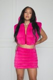 Vest Faux Fur Padded Cotton Short Skirt Suit ZSD-0627