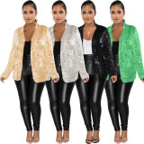 Casual Sequin Long Sleeve Blazer Coat TR-1280