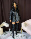 Casual Long Sleeve PU Leather Hooded Top OLYF-6136