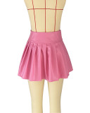Fashion PU Leather Pleated Skirt ANDF-1561