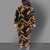 Plus Size Long Sleeve Long Cardigan And Pants Two Piece Set GDAM-218313