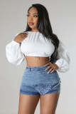 Fashion Slim Irregular Denim Shorts LX-6008