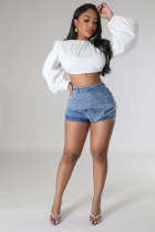 Fashion Slim Irregular Denim Shorts LX-6008