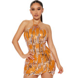 Sexy Tie Up Halter Backless Sequin Dress CYA-900760
