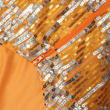 Sexy Tie Up Halter Backless Sequin Dress CYA-900760