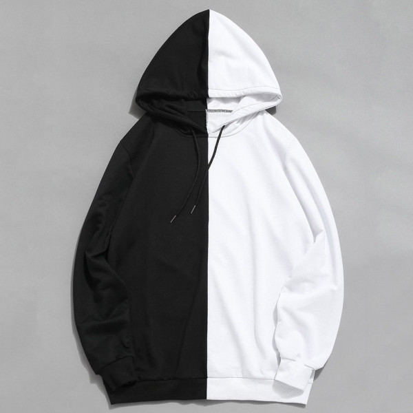 Trendy Men's Color Block Hooded Sweatshirt GXWF-001