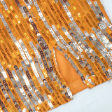 Sexy Tie Up Halter Backless Sequin Dress CYA-900760