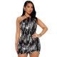 Sexy Tie Up Halter Backless Sequin Dress CYA-900760