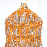 Sexy Tie Up Halter Backless Sequin Dress CYA-900760