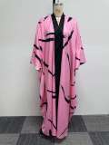 Plus Size Printed Patchwork Big Swing Split Maxi Dress NY-10618