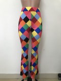 Multicolor Print Loose Wide Leg Pants LSD-1157