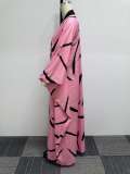 Plus Size Printed Patchwork Big Swing Split Maxi Dress NY-10618