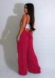 Casual Solid Loose Wide Leg Backpack Pant YD-8786