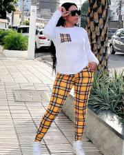 Casual Plaid Print Long Sleeve Two Piece Pants Set LSL-0024