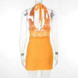 Sexy Slim Lace V-Neck Split Mini Dress FL-23495