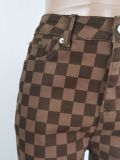 Plus Size Plaid Print Casual Split Pants LSL-0014
