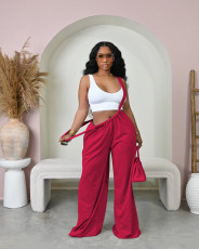 Casual Solid Loose Wide Leg Backpack Pant YD-8786