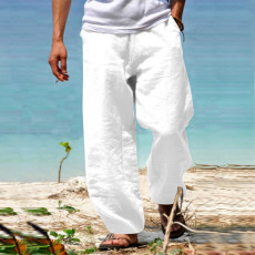 Men Plus Size Solid Hip Hop Straight Leg Pants GXWF-23057
