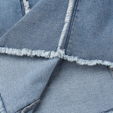 Sexy Tube Tops Slim Denim Mini Dress FL-23313