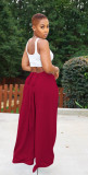 Casual Solid Loose Wide Leg Backpack Pant YD-8786