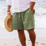 Men's Plus Size Fashion Beach Solid Color Short GXWF-txz