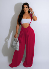 Casual Solid Loose Wide Leg Backpack Pant YD-8786