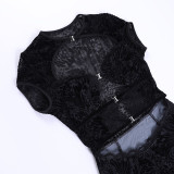 Lace Hollow Out Mini Dress FL-23463