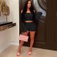 Sexy One Shoulder Hollow Out Backless Two Piece Shorts Set MDF-5383
