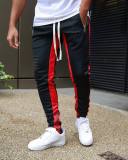 Men Stripe Patchwork Zipper Sport Pant GXWF-CK-16