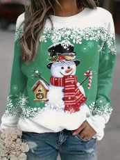 Christmas Print Long Sleeve Sweatshirt SH-390823