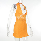 Sexy Slim Lace V-Neck Split Mini Dress FL-23495