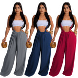 Casual Solid Loose Wide Leg Backpack Pant YD-8786