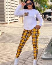 Casual Plaid Print Long Sleeve Two Piece Pants Set LSL-0024