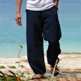 Men Plus Size Solid Hip Hop Straight Leg Pants GXWF-23057