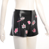 Sexy Slim Print Leather Short FL-23464