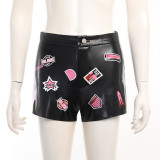 Sexy Slim Print Leather Short FL-23464