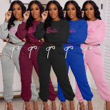 Hot Drill Print Casual Long Sleeve Sport Two Piece Set  WAF-7306340