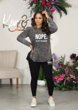 Plus Size Print Casual Sport Two Piece Pant Set WAF-763019