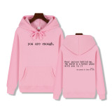 Padded Letter Print Drawstring Hooded Sweatshirt GXWF-03