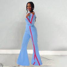 Fashion Slash Shoulder Tops And Flare Pant 2 Piece Set BLX-63009