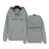 Padded Letter Print Drawstring Hooded Sweatshirt GXWF-03