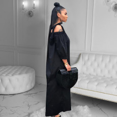 Casual One Shoulder Lantern Sleeve Loose Jumpsuit HMS-5579