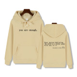 Padded Letter Print Drawstring Hooded Sweatshirt GXWF-03