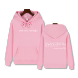 Padded Letter Print Drawstring Hooded Sweatshirt GXWF-03