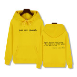 Padded Letter Print Drawstring Hooded Sweatshirt GXWF-03