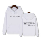 Padded Letter Print Drawstring Hooded Sweatshirt GXWF-03