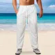 Men's Plus Size Vertical Stripe Tie Up Beach Pants GXWF-A713