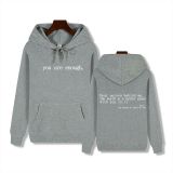 Padded Letter Print Drawstring Hooded Sweatshirt GXWF-03